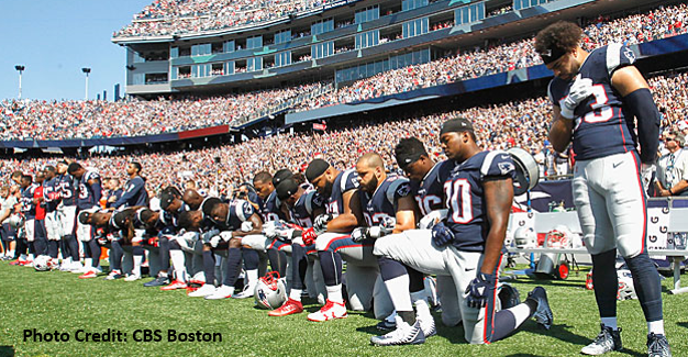 Patriots Players Kneel in Protest